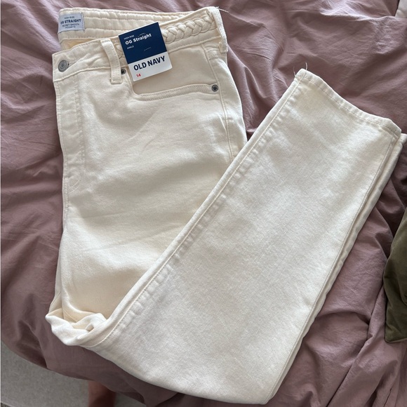 Old Navy Women's High Rise OG straight ankle cream pants - Picture 1 of 2